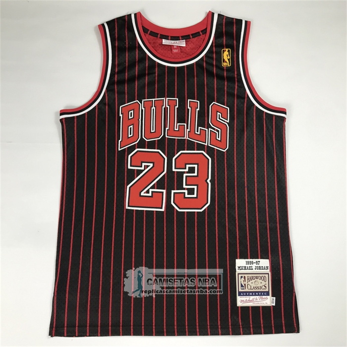 Camiseta Chicago Bulls Michael Jordan NO 23 Autentico 1996-97 Negro